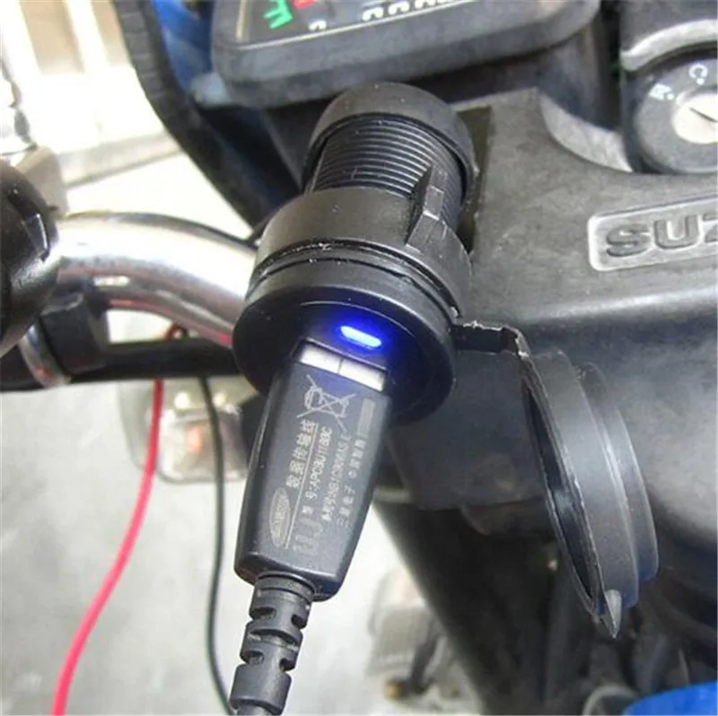 Водонепроницаемый пыленепроницаемый 5 в адаптер постоянного тока 12 В Moto USB
