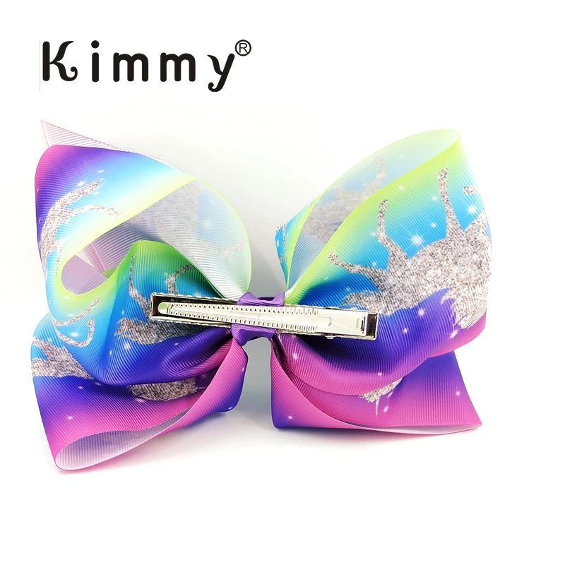 

Blue Ombre Girls Grosgrain Ribbon Large Hair Bow With Alligator Clip For Teens