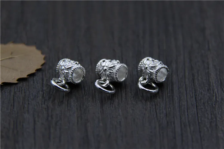 2 шт. Настоящее серебро 925 пробы аксессуары разделительные бусины с соединителями