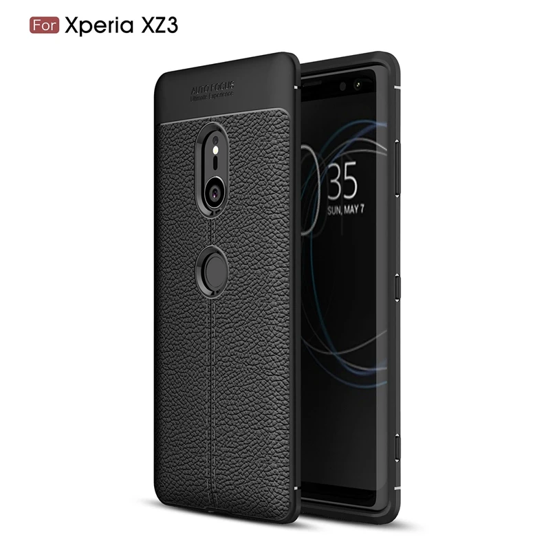 Для Sony Xperia XZ3 чехол для телефона защитный смартфона мягкий личи striae ударопрочный