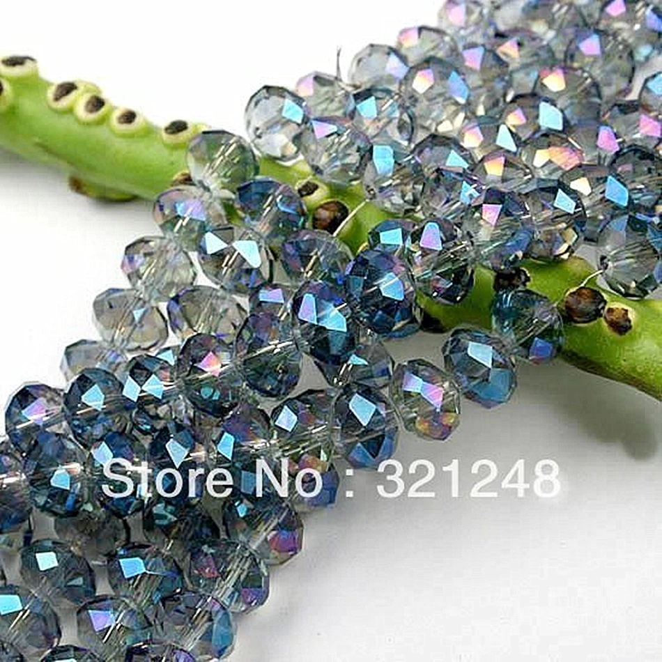 

100PCS wholesale price 4x6mm multicolor AB+ crystal glass faceted abacus rondelle elegant loose beads for jewelry making MY2266