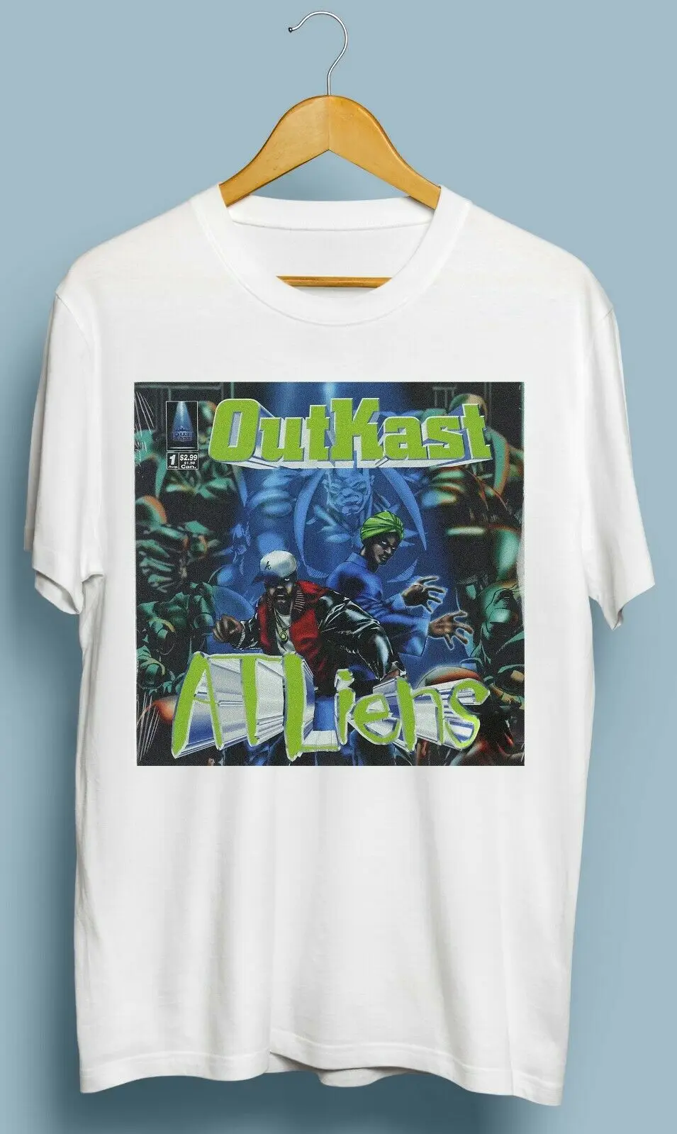 2019 модная Винтажная Футболка Outkast Atliens в стиле хип-хоп футболка с капюшоном |