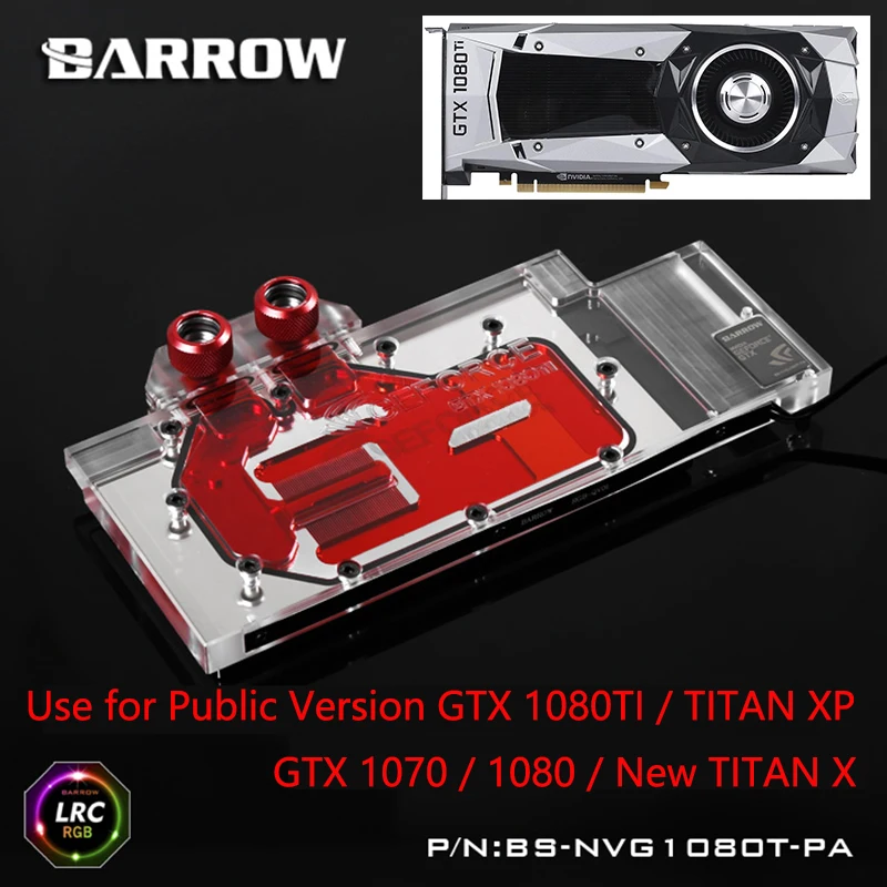 Полностью закрывающий блок графической карты BARROW для Palit/NVIDIA GTX TITAN XP X/1080TI/1080/1070