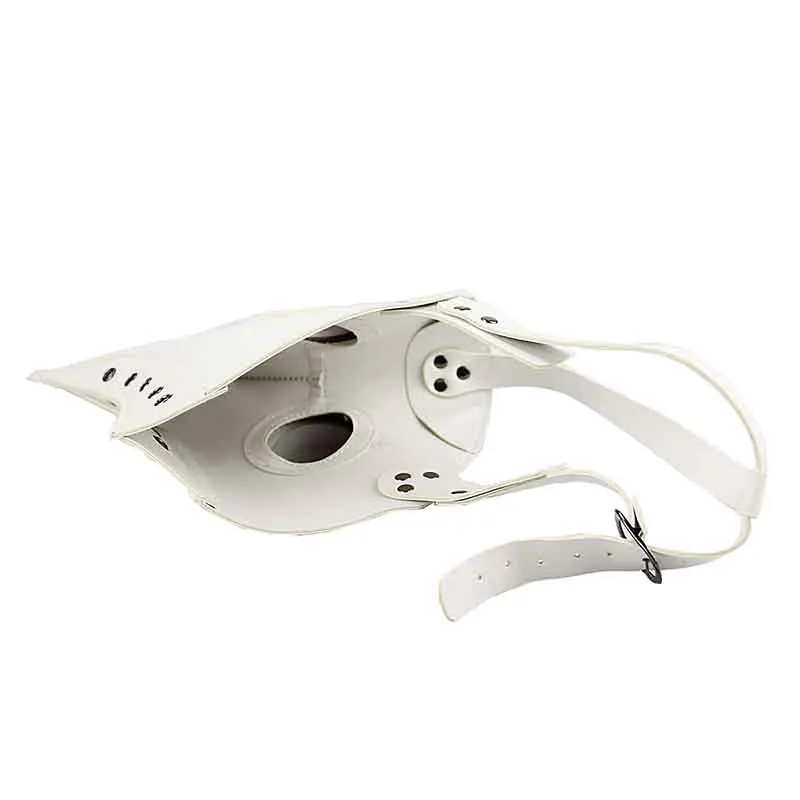 

Corstory White PU Leather Plague Doctor Masque Steampunk Gothic Funny Bird Beak Mask Cosplay Costume Halloween Props