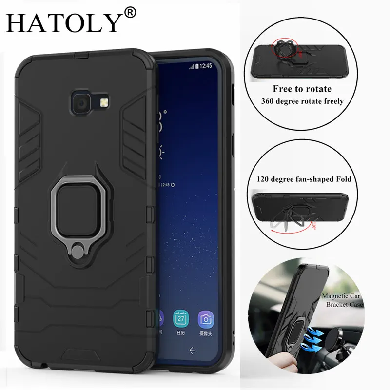 

For Samsung Galaxy J4 Plus Case J415 Cover Magnetic Suction Ring Bracket Cases Silicon Hard Armor Cover for Samsung J4 Plus 2018