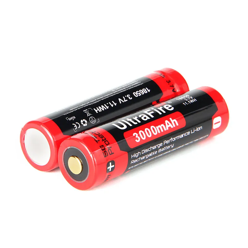 100% Новый оригинальный литиевый перезаряжаемый аккумулятор UltraFire 18650 3 7 в 3000 мАч