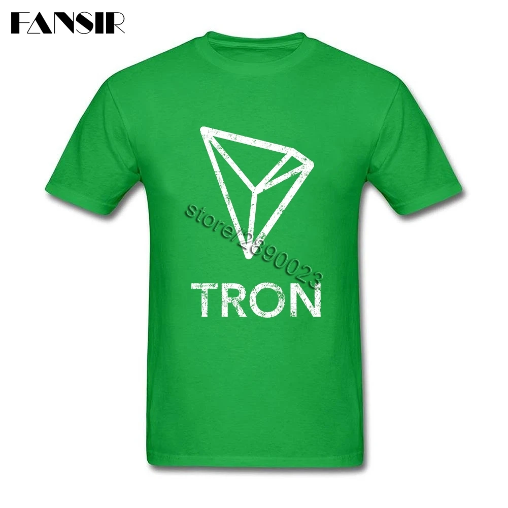 Винтаж Tron монета криптовалюта футболка с короткими рукавами для взрослых