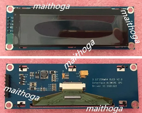 Светодиодный модуль SSD1322 3 12 дюйма 7PIN SPI желтый/синий/белый/зеленый В 256*64 STM32 C51|oled