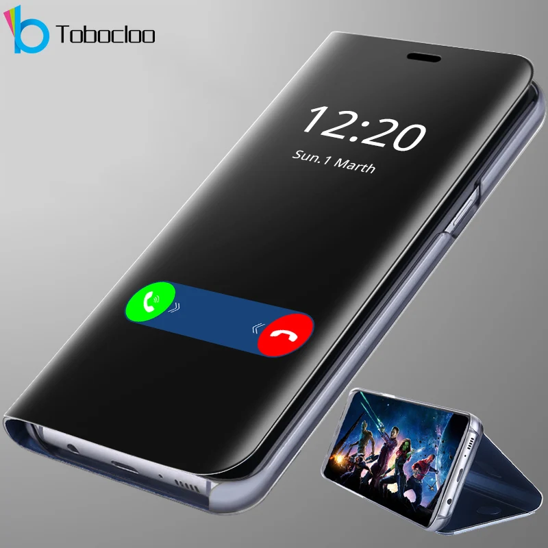 Умный зеркальный флип чехол для Samsung Galaxy A50 A30 A20 A40 A70 A10 M10 M20 M30 A7 2018 A6 A9 A8 Plus A3 A5 2017 с