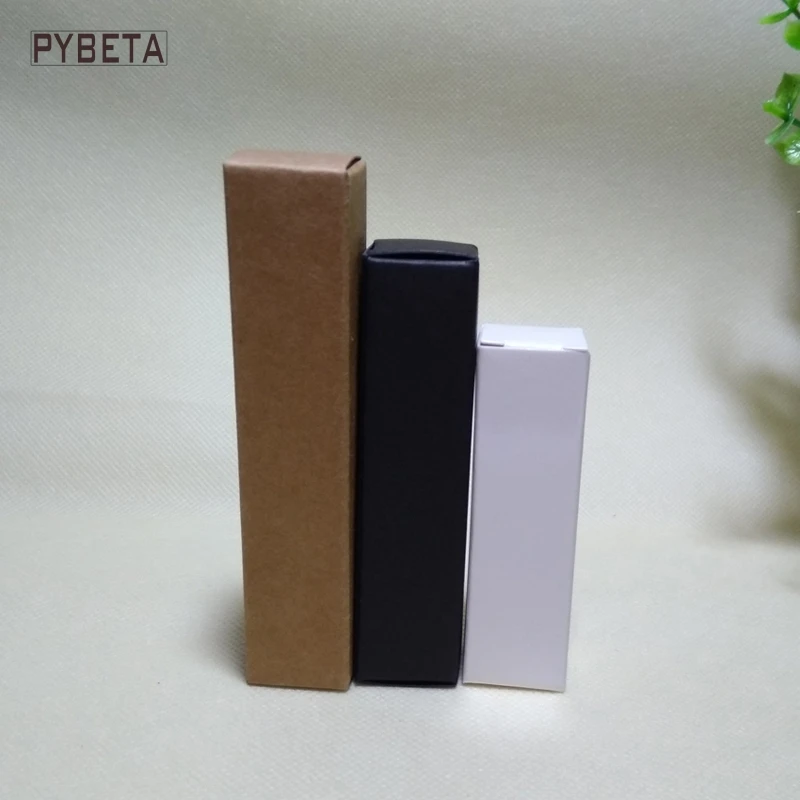 

100pcs/lot- 2*2*7.1cm,2*2*8.5cm,2*2*10cm Black White Kraft Paper boxes for Lipstick Essential Oil Perfume Sprays Sample Gift