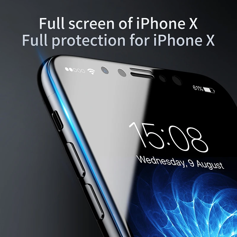 4D Защита экрана для iPhone X полное покрытие закаленное стекло Apple 10 чехол IX защитная