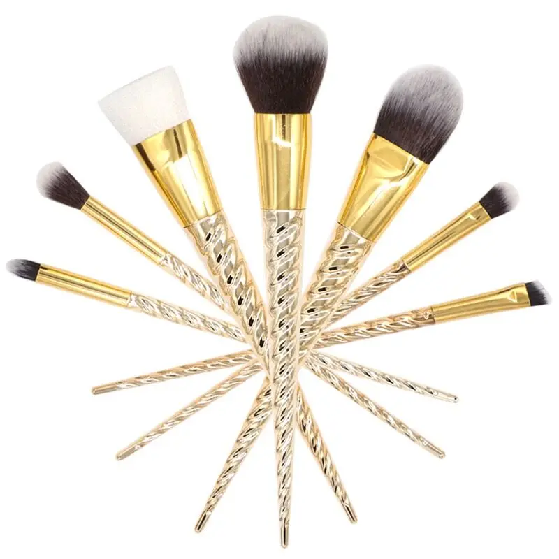 7 шт./компл. Золотой Единорог набор кистей для макияжа Фонд смешивания порошка