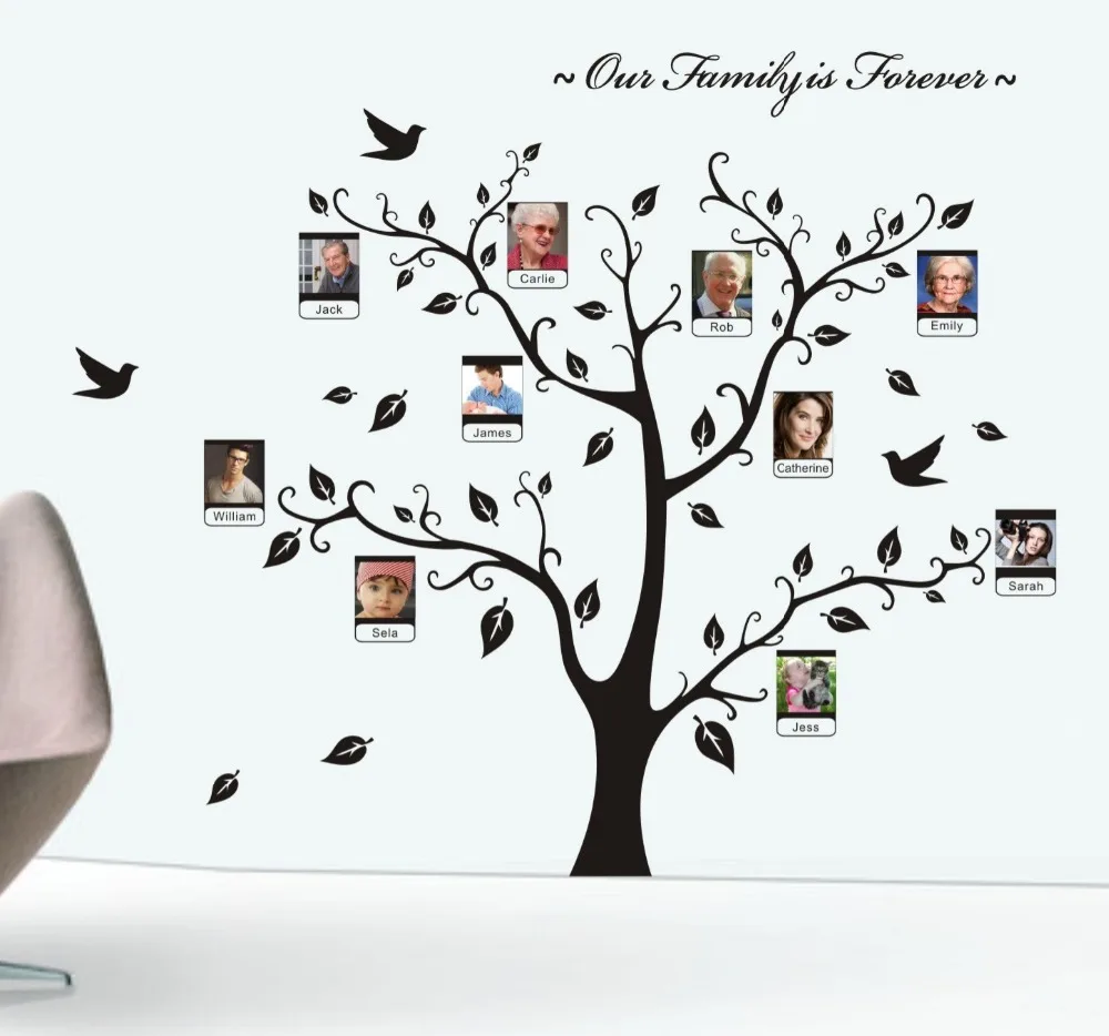 

Family Tree Removable Wall Sticker Vinyl Decal Home Decor Art Mural Branch Photo 0919 Free Shipping