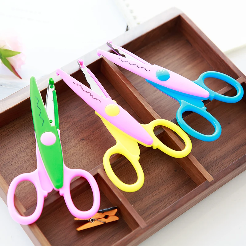 JIANWU Hand made paper cutting DIY creative photo album picture pattern lace scissors safety stationery|safety scissors|lace scissorsstationery |