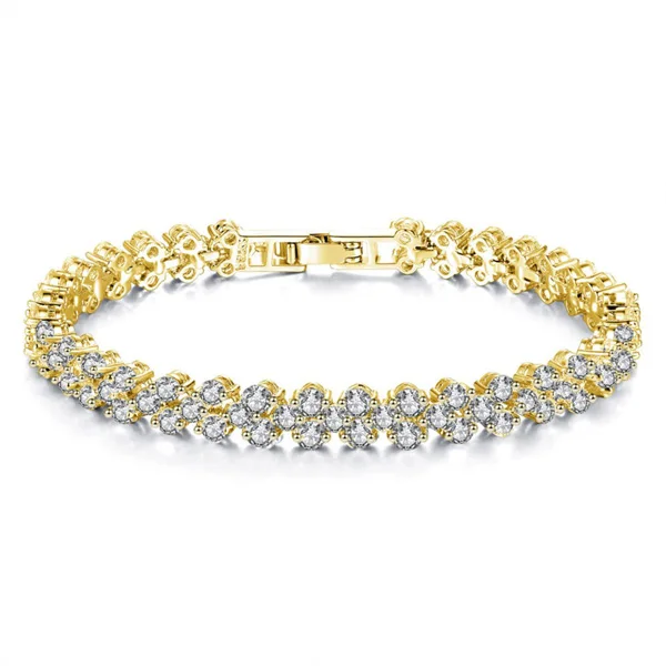 A-3 Gold 5 цветов, Теннисный браслет и браслеты с кубическим цирконием для женщин, подарки, роскошный браслет, бижутерия с кристаллом, модное ювелирное изделие - Окраска металла: A-3 Gold