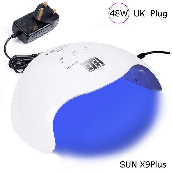 SUN X9Plus UK Plug 75 Вт Сушилка для ногтей УФ светодиодная лампа набор таймер с функцией памяти отверждающая машина для всех типов гель ЖК-дисплей лак для ногтей маникюр TRSUN X2plus - Цвет: SUN X9Plus UK Plug