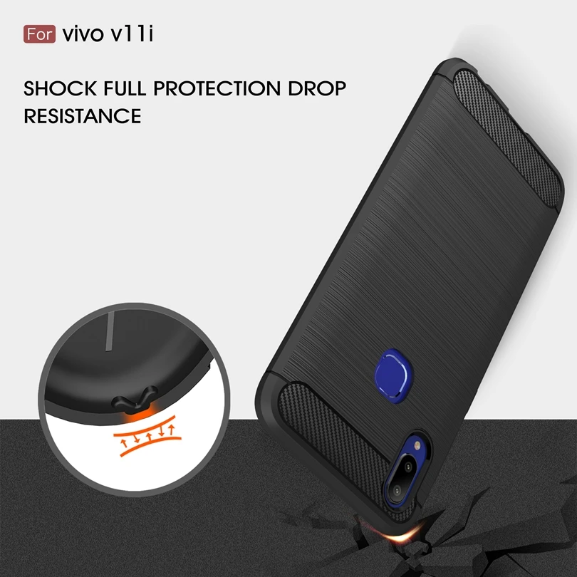 ДЛЯ VIVO V11i / VIVOV11i чехол матовый тонкий Прочный противоударный мягкий резиновый