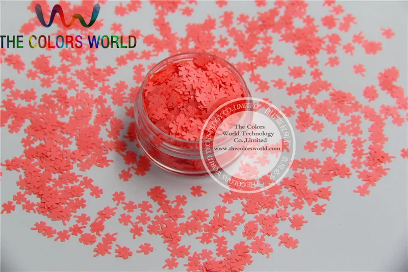 CN-H Solvent Resistant Neon Pink Red Color Four-leaf Clover Shamro Shape Glitter for Nail Polish and DIY decoration 1Pack =50g | Красота и