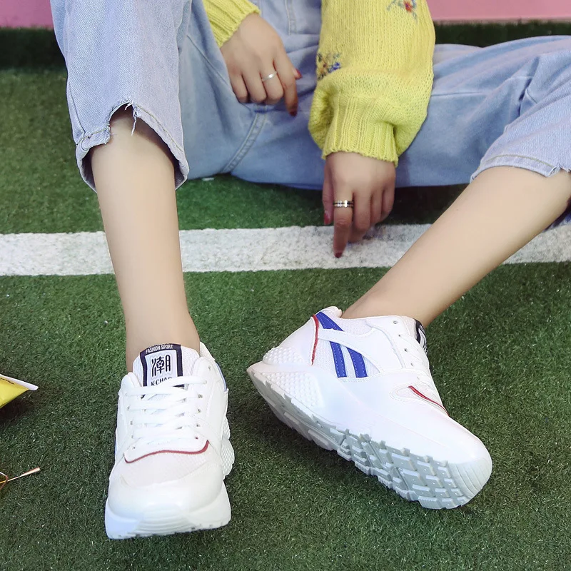 

Women Casual Shoes 2018 Autumn Mesh Women Shoes Flats Platform Lace-Up Fashion Breathable Women Sneakers Woman zapatos de mujer