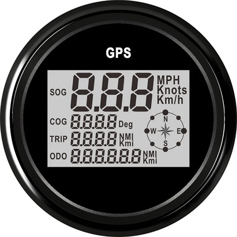 85 мм lcd Цифровой Автомобильный спидометр gps одометр 0-999 узлов км/ч mph 12 В/24 В с подсветкой морская яхта Мотоцикл лодка автомобиль