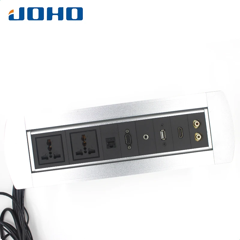 JOHO 10A power Stocket ручная переворачивающаяся мебель для конференций настольная розетка алюминиевая электрическая вращающаяся Розетка с USB
