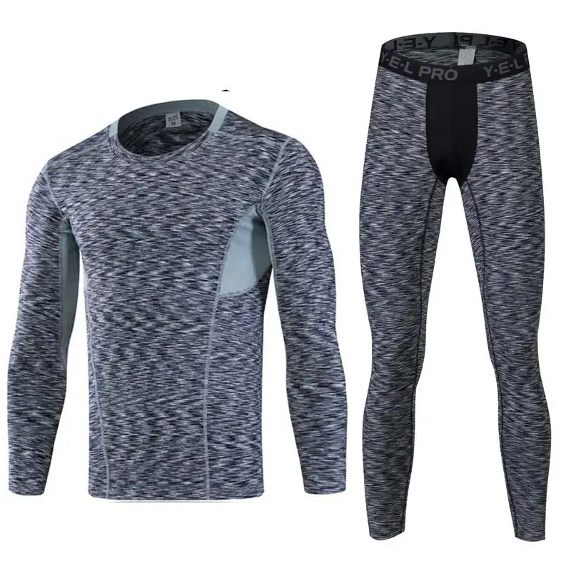 

Men Workout Thermal Underwear Sets Pro Conpress Long Johns Fitness Winter Quick Dry Gymming Male Spring Autumn Sporting Runs