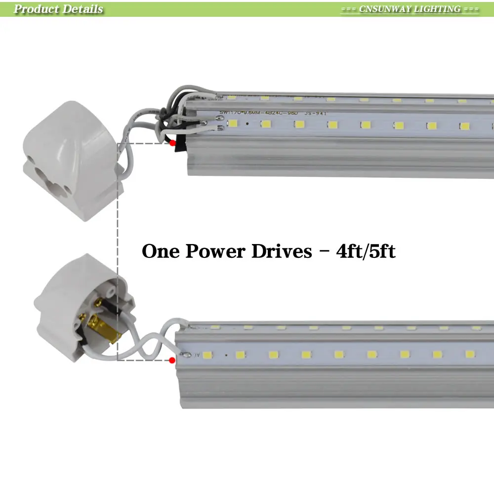 Светодиодный T8 интегрированной трубки V форма двойной ряд 28 w 4ft 72 w 8ft AC 85-265 v прозрачные линзы дверца кулера стеллаж для хранения под потолком светильник лампа