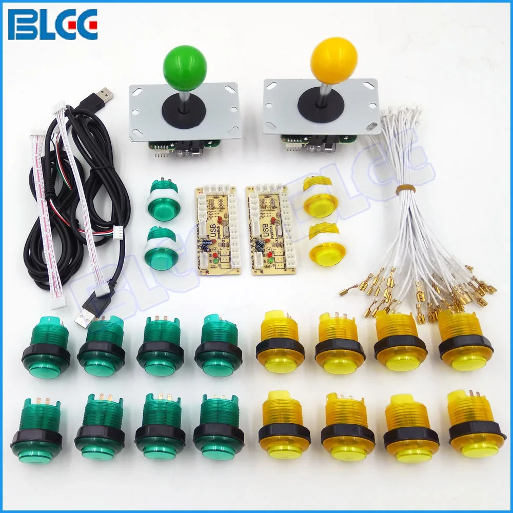 BLEE с подсветкой аркадная Кнопка джойстик DIY Kit нулевой задержкой USB кодировщик 8