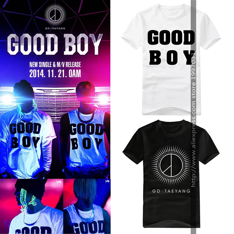 KPOP YG Большой взрыв GD x TAEYANG Bigbang G Dragon TaeYang логотип хороший мальчик V.I.P черный белый с