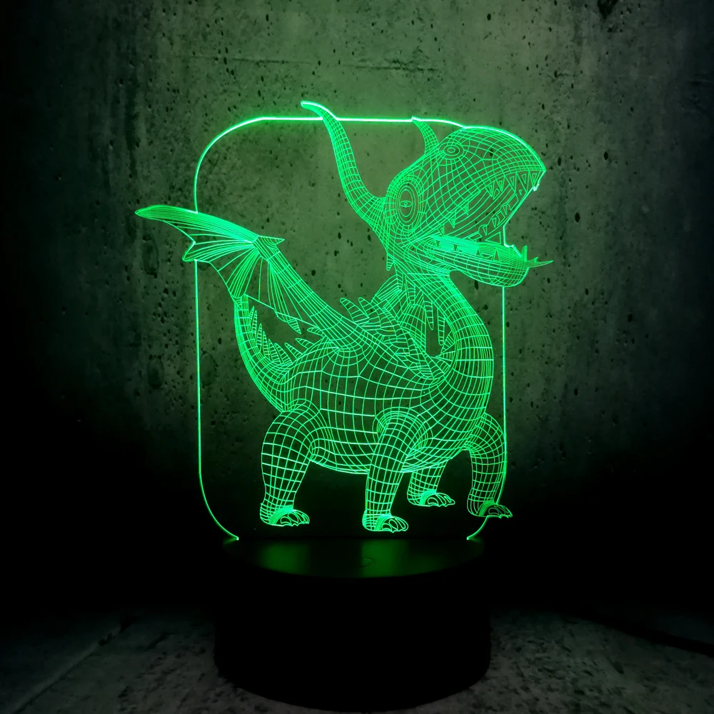 Новинка Pterosaur динозавр рога дракона лампа 3D USB светодиодный ночсветильник