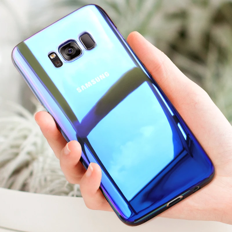 Модные Цвет Градиент Жесткий Пластик чехол для Samsung Galaxy S8 S9 плюс S7 Edge Роскошные