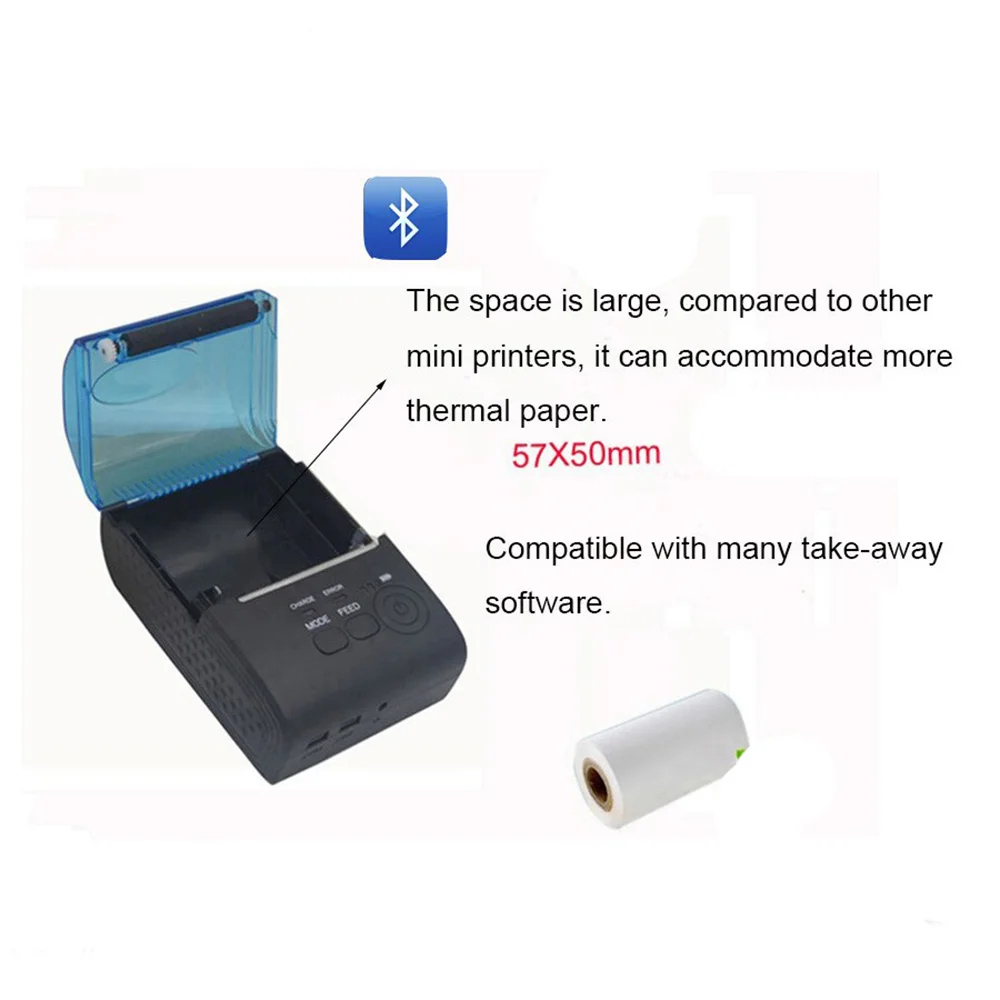 USB / Bluetooth Термопринтер для чеков и купюр POS инструмент печати 57 мм|Принтеры| |