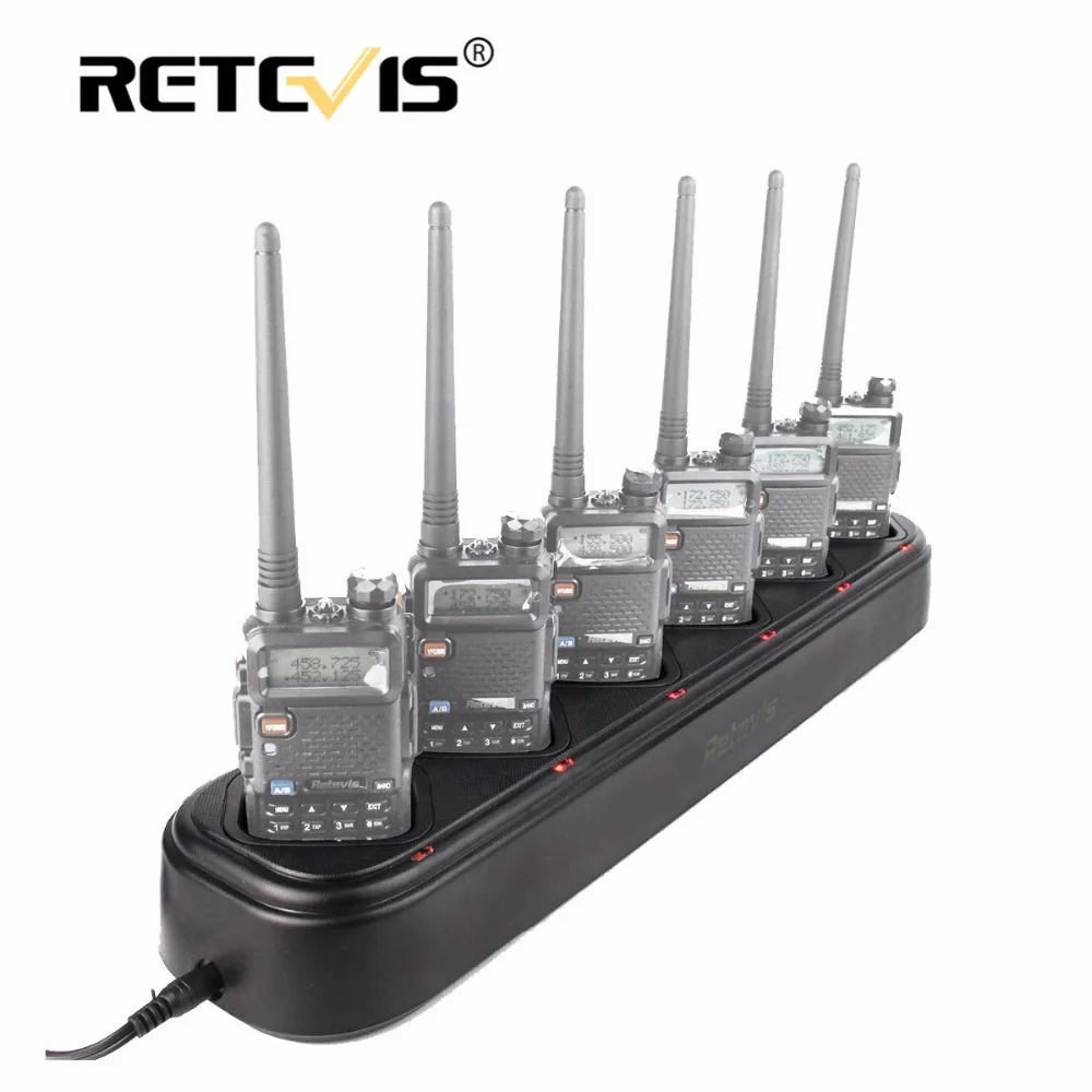 

Retevis R-611 Rapid Safe Six-Way Charger Single-Row Radio/Battery Charger For Baofeng UV-5R Walkie Talkie Retevis RT5R/RT-5RV