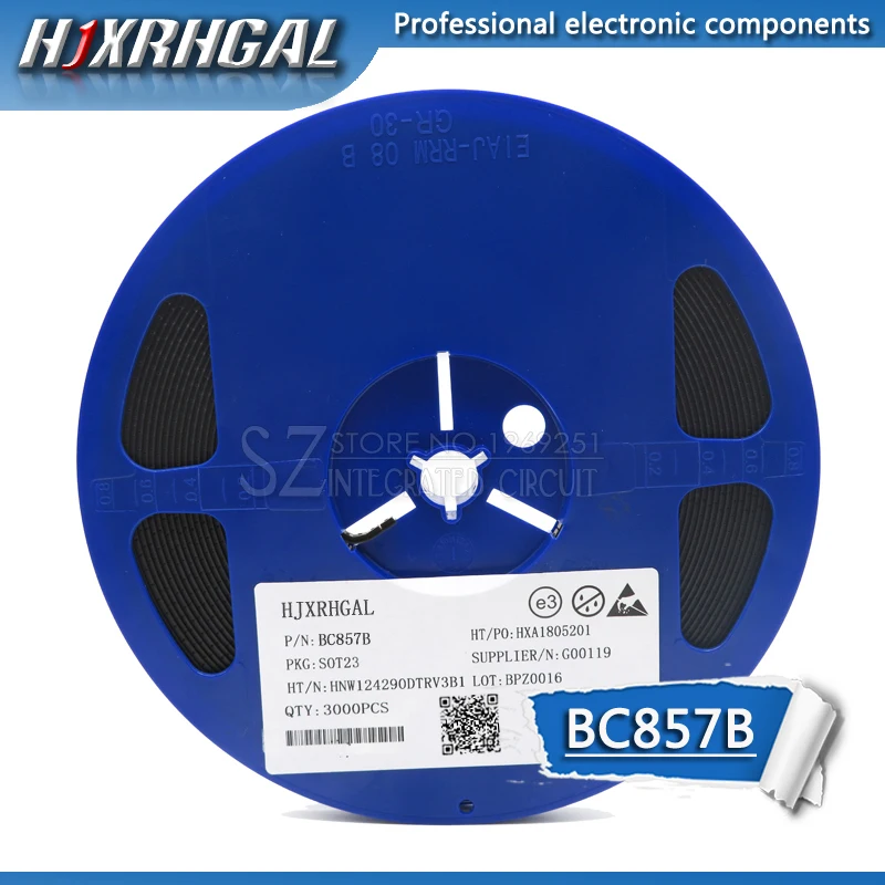 1 катушка 3000 шт. BC857B SOT23 BC857 SOT SMD SOT-23 3F транзистор новый и оригинальный hjxrhgal - купить