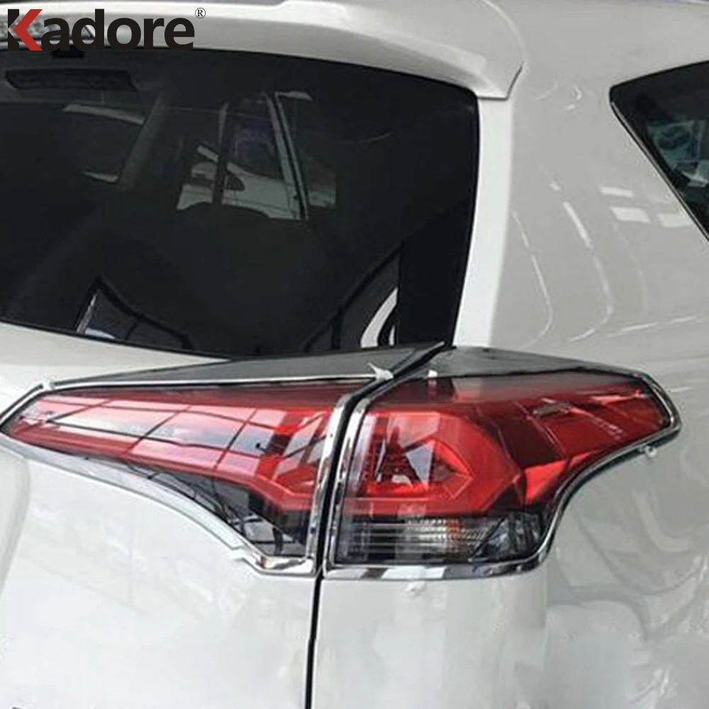 For Toyota RAV4 RAV 4 2016 2017 ABS Chrome Rear Tail Light Lamp Taillight Cover Trim Frame Taillamp Sticker Accessories | Автомобили и