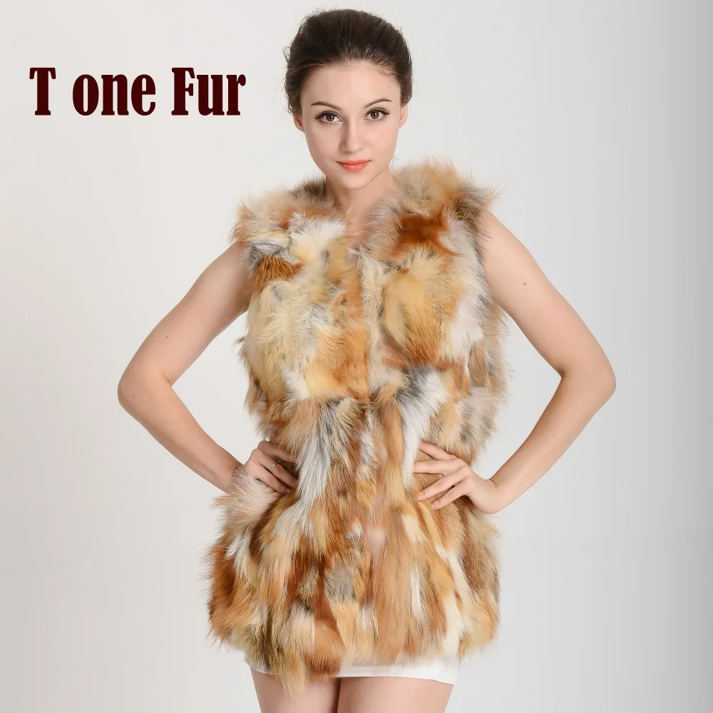 2019 Новое поступление натуральный Лисий мех женский роскошный жилет из лисьего