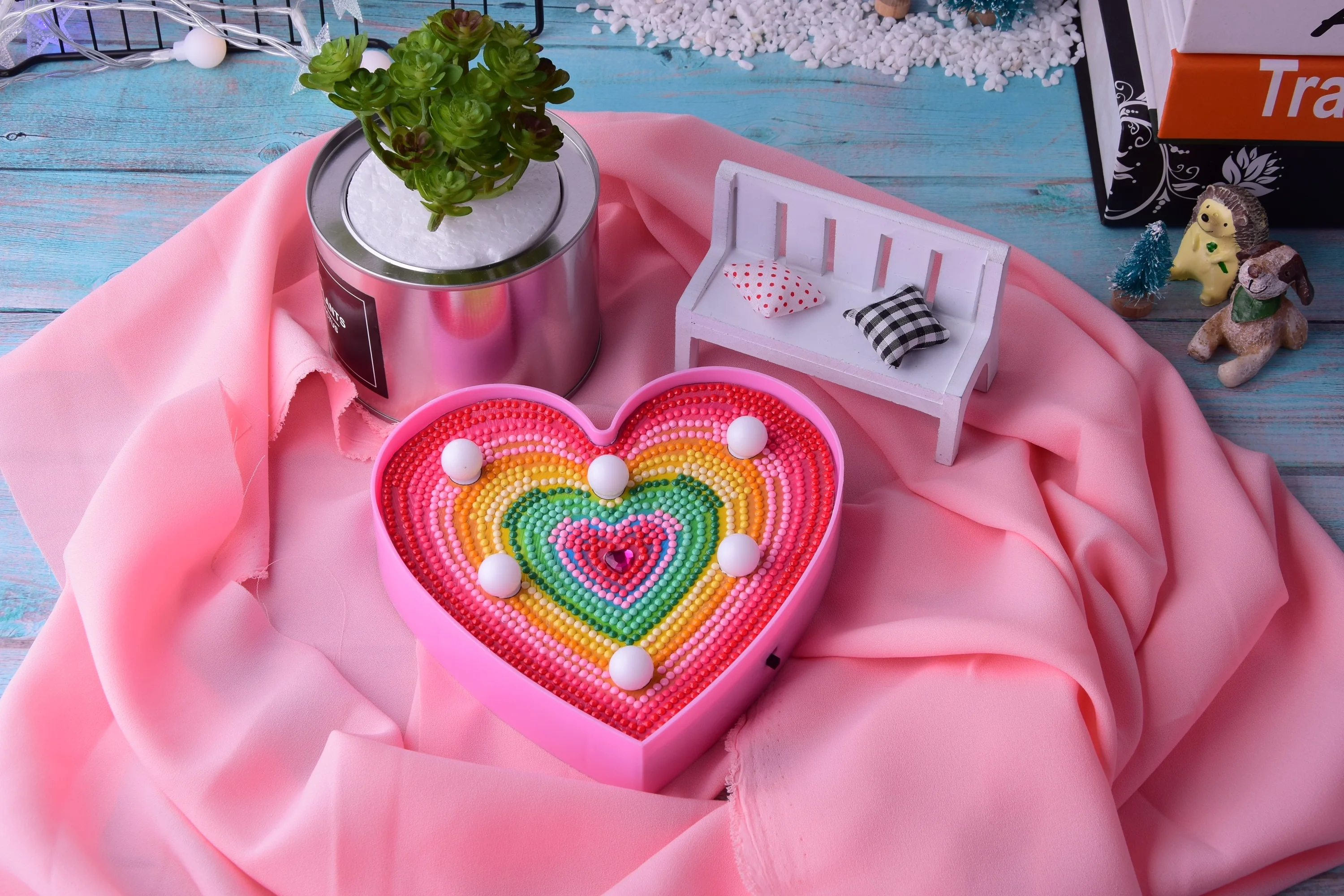DIY Мандала сердце светодиодная Алмазная живописветодиодный лайтбокс вышивка