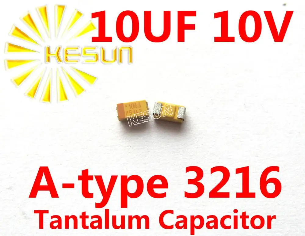 

10UF 10V A type 1206 3216 106A SMD Tantalum Capacitor TAJA106K010RNJ x500PCS