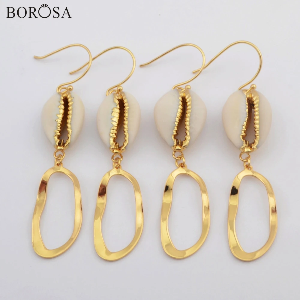 Модные ювелирные изделия BOROSA 5/10 пар золотого цвета натуральные серьги капельки