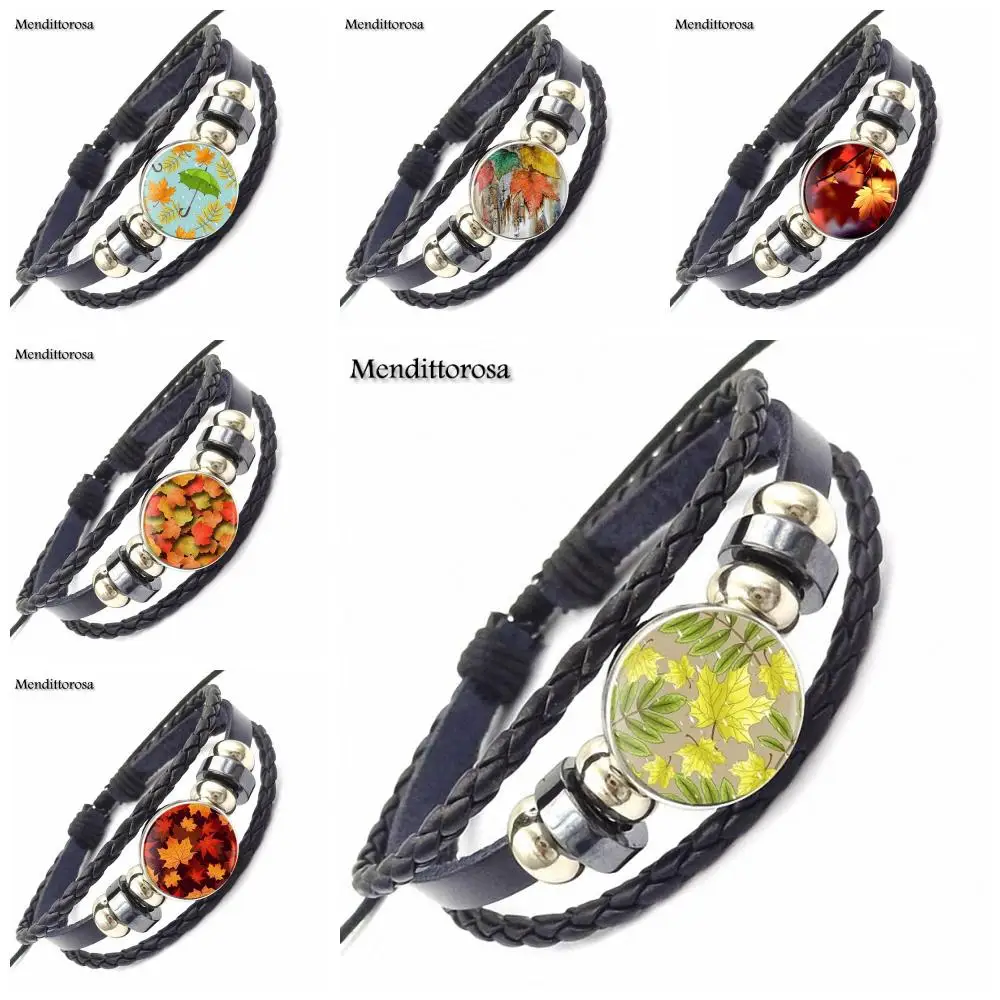 EJ глазури для Бисер Детей Осенний лист кабошоны разрисованные изделия из стекла