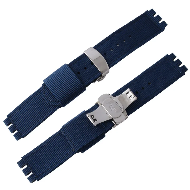 Ремешок нейлоновый в полоску для спортивных часов SWATCH YGS / YAS YLS YCS SUO|nylon strap|sport