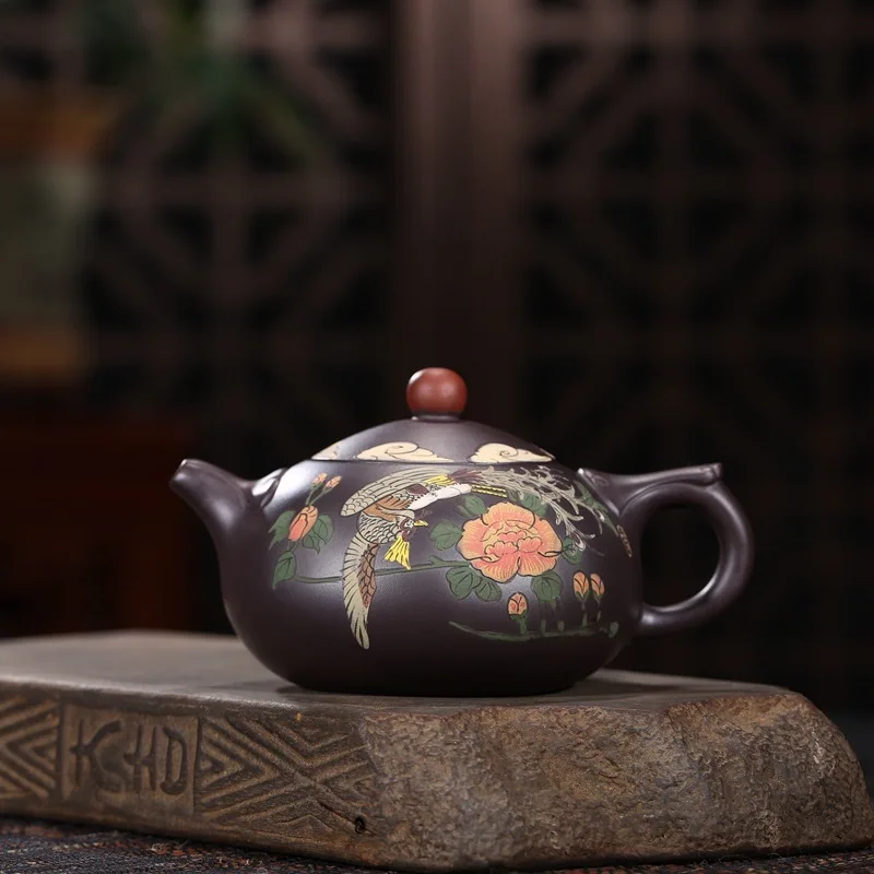 

Yixing original mine purple clay pot purple clay famous painted kungfu tea utensils gift tea pot wholesale new products