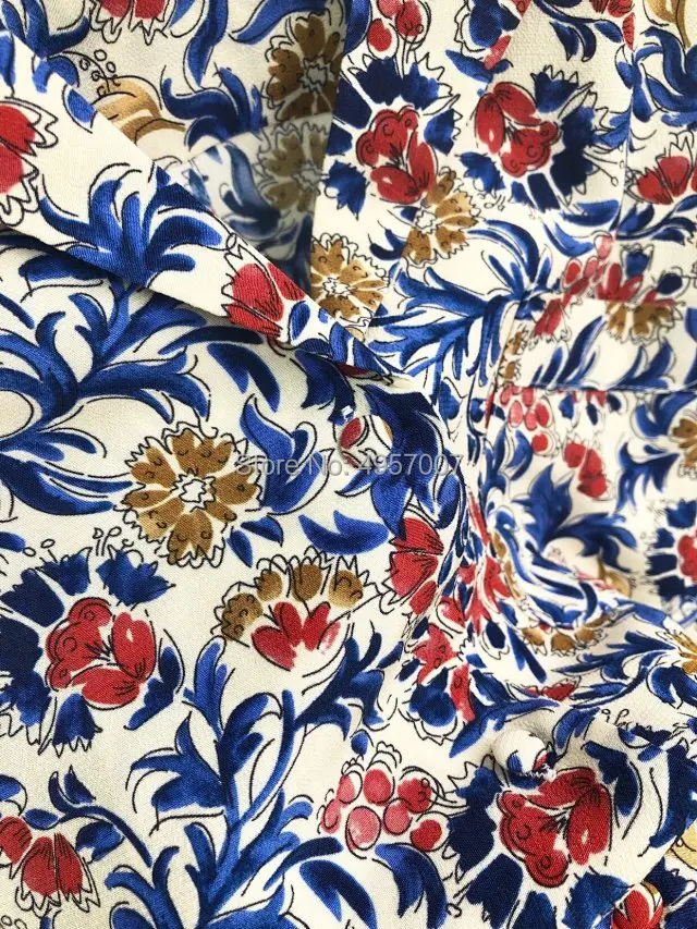 Высококачественная вискозная рубашка 100% с цветочным принтом отложным