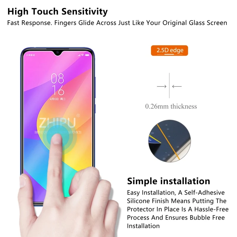 2 шт закаленное стекло для Xiaomi Mi CC9 протектор экрана 2.5D 9H Премиум Закаленное