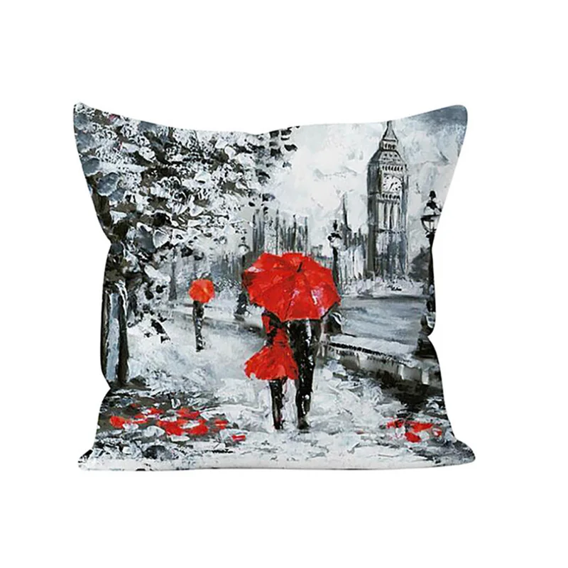 

True love forever Cushion Cover Throw Pillow Covers Black & Red Paris Eiffel Tower Modern Couple Style Decorative Pillow Cases