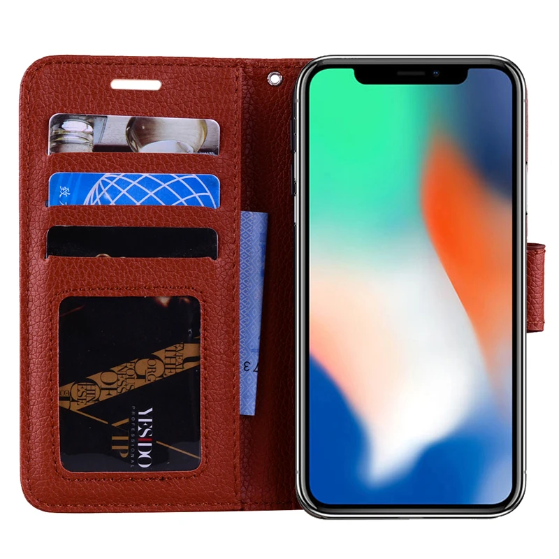 for iPhone 5 5S SE 6 6S 8 7Plus Case Cover Luxury Wallet PU Leather Flip Phone iPhoneX XR XS Max 6.1 inch | Мобильные телефоны и
