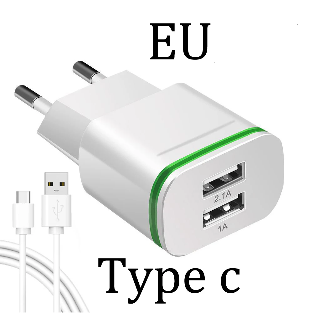 1A 2.1A ЕС 2 Plug Dual Порты Зарядное устройство с двумя отверстиями для samsung Galaxy A3 A5 A7 2017 S8