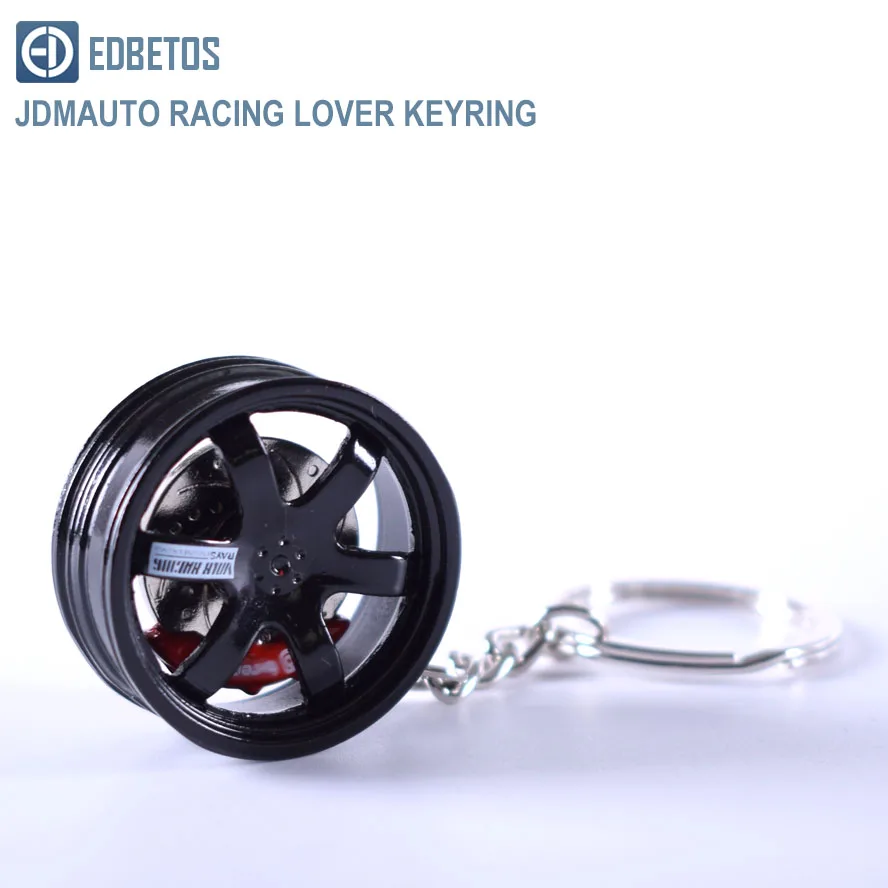 Обод колеса, брелок для ключей, брелок для ключей, брелок с тормозными дисками, сплав для BENZ, стиль, авто, обод колеса, брелок, автомобильная ступица - Название цвета: KR006 6black
