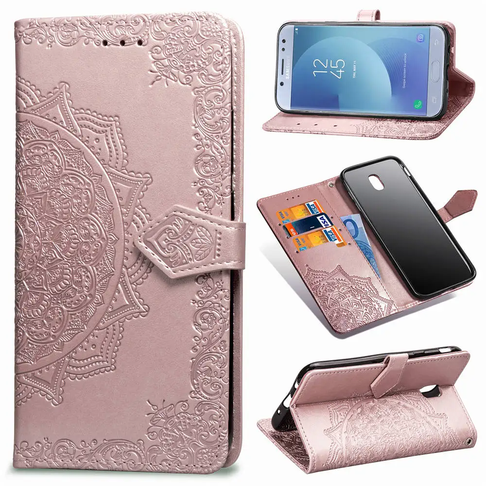 Чехол для Samsung Galaxy J3 2016 2017 2018 откидной книжка в стиле ретро кожаный чехол бумажник