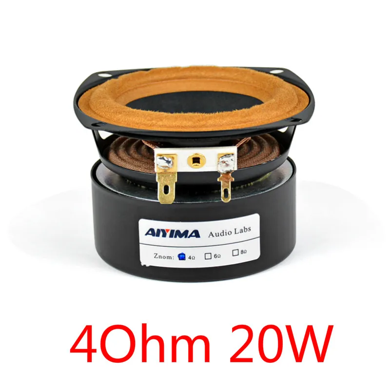 AIYIMA 1 шт. 3 дюйма аудио портативный динамик 4/8 Ом 20 Вт полный спектр стерео Hifi динамик s DIY для автомобиля Bluetooth домашнего кинотеатра - Цвет: Square 4Ohm 20W